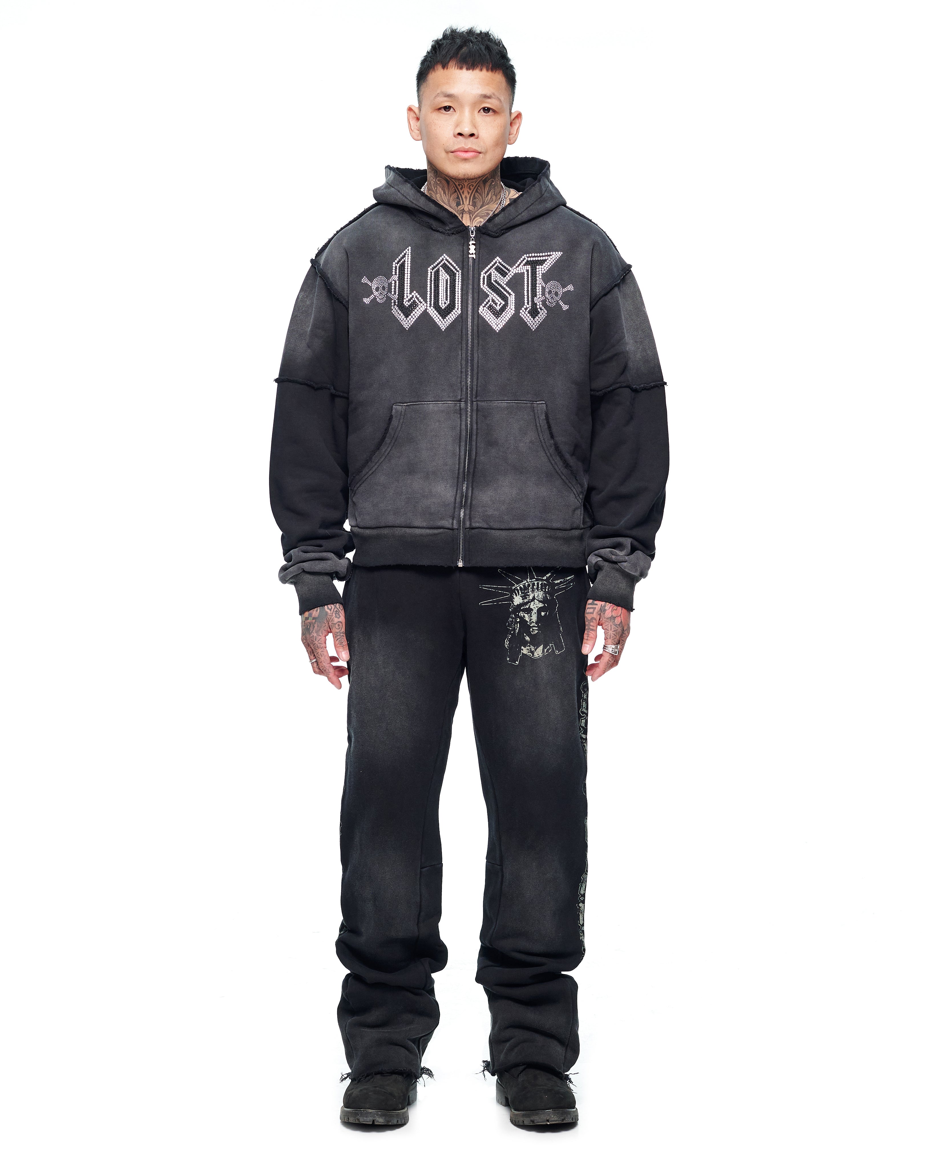 【希少品】 LOST INTRICACY BLACK ジップ パーカー Mサイズ Men's Black Zip Up – Lost Intricacy