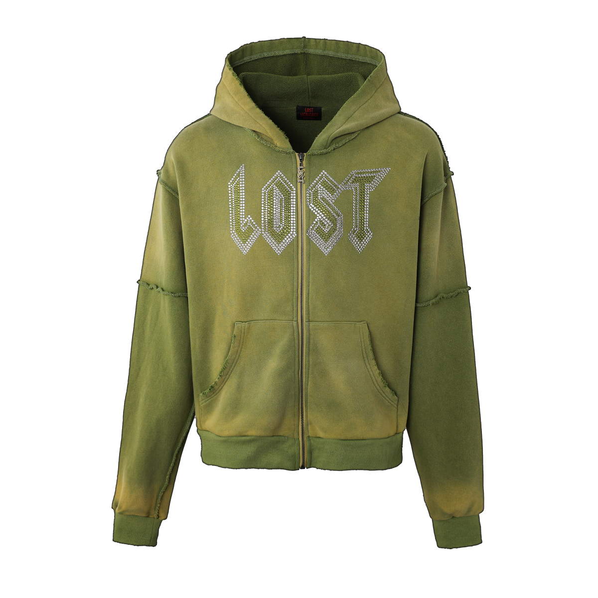 Green Rhinestone Zip Up – Lost Intricacy